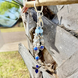 Blue Angel Handmade Bag Charm Keychain | One of a Kind | Crystal Accessory